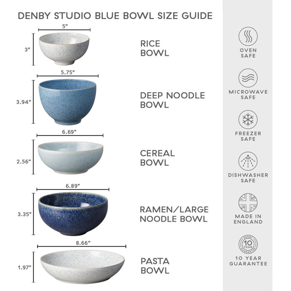 Denby Studio Blue Chalk Ramen/Large Noodle Bowl & Reviews | Wayfair